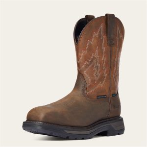 ARIAT MNS BIG RIG H2O CT D RK BRN/DIS